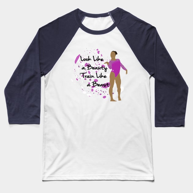 Purple Gymnastics Quote Baseball T-Shirt by FlexiblePeople